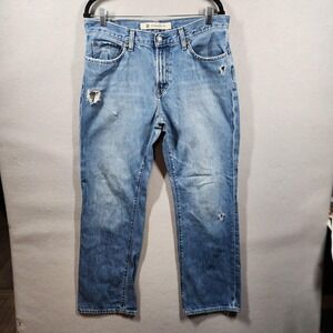 Vintage GAP Men's Straight Fit Jeans 34×31 Distressed Medium Wash Frayed‎ Hems